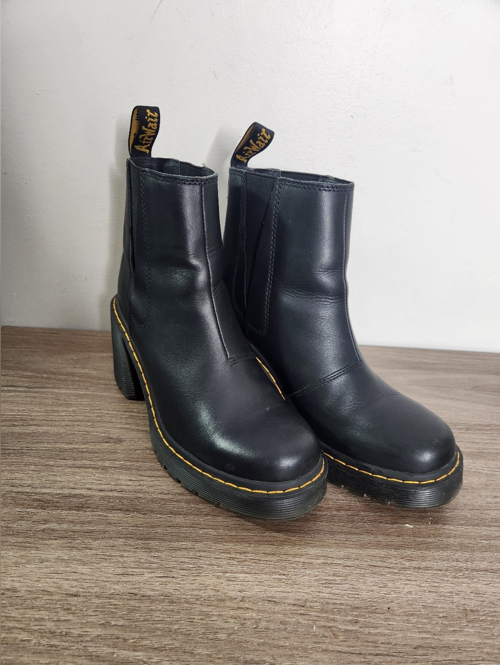 Dr. Martens Spence Chelsea Black Leather Platform Boots